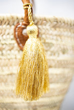 Load image into Gallery viewer, Silver/Gold Round Straw Bag
